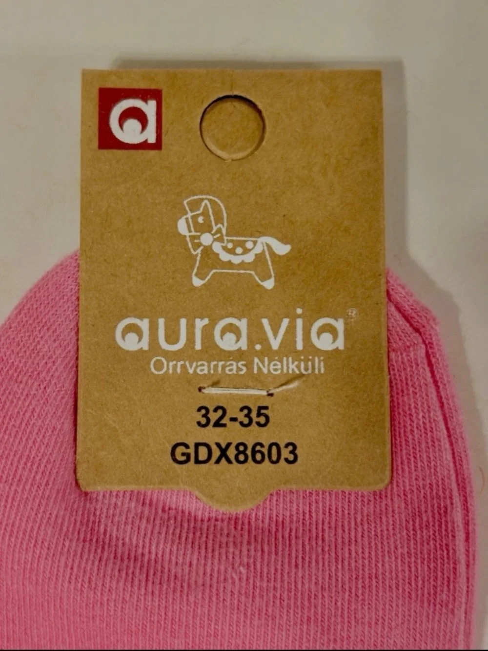 Aura-Via Pink Cotton Blend Crew Socks Smiley Face from Budapest Hungary New